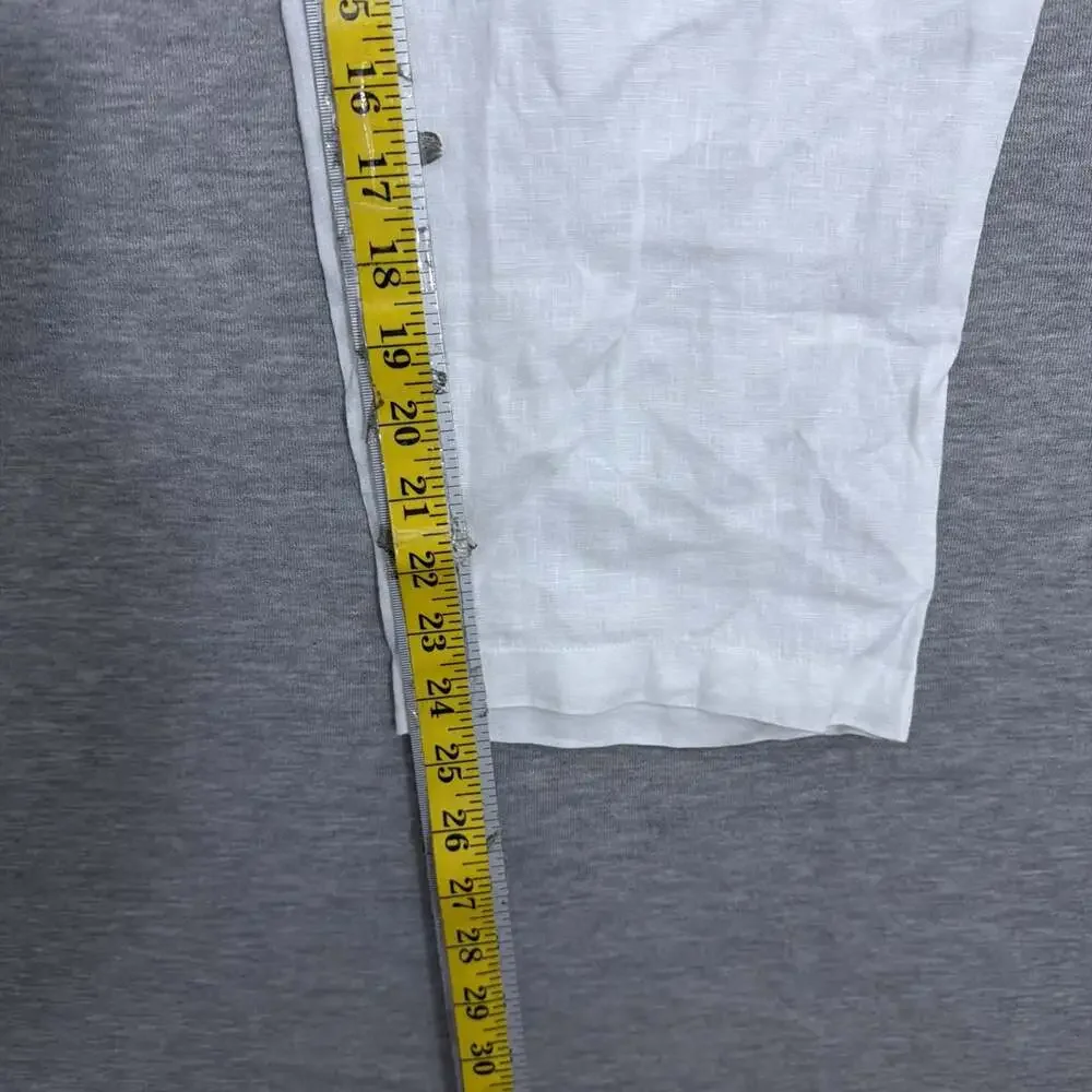Quince Women's Size XS White European Linen Pants E-Waist Pull On